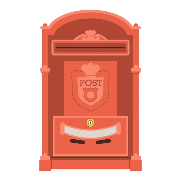 老式红色邮政信箱或邮箱图标 — 图库矢量图片
