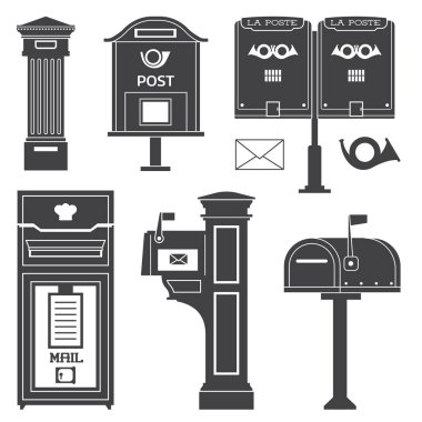 Vintage sokak posta mesaj ve Letterboxes