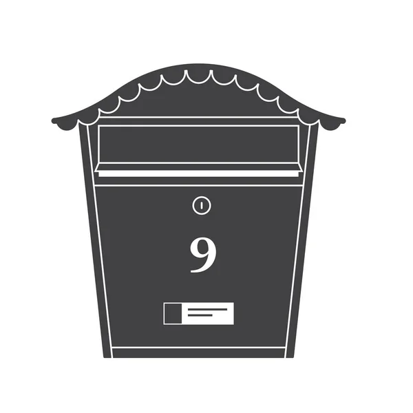 Umrisssymbol für den Briefkasten — Stockvektor