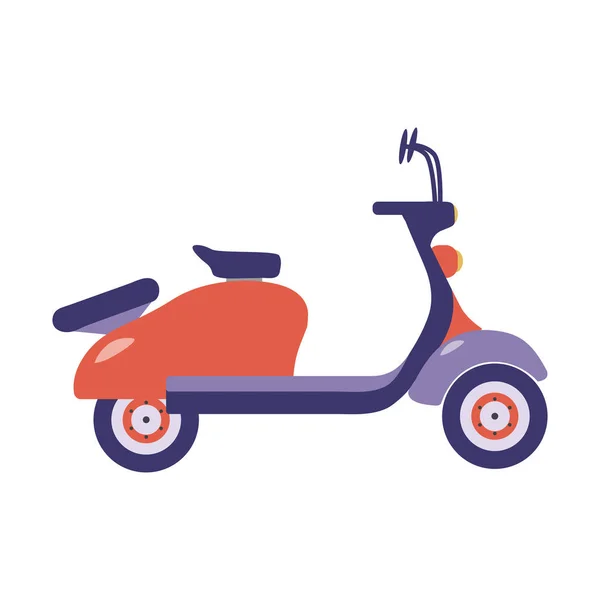 Icône de scooter d'été rouge — Image vectorielle