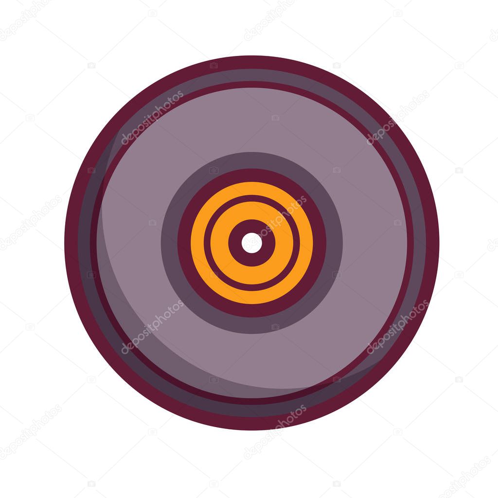 Vintage vinyl icon. Retro LP music disk for gramophone or phonograph. Long-playing stereophonic record logo or emblem in line style.