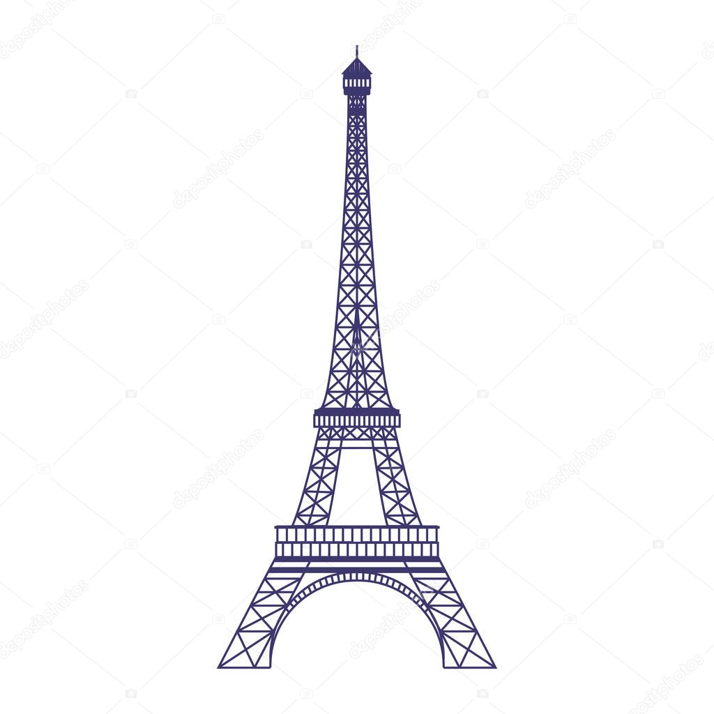 Eiffel Tower Vector Icon in Flat Design