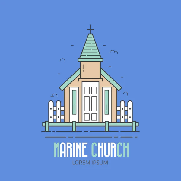 Logo de l'église marine inclinée — Image vectorielle