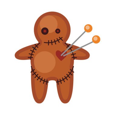 Kalpte İğneler Simgesiyle Woodoo Bebeği