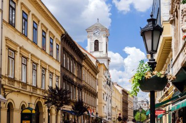 Budapeşte Eski Şehir Yayası Sokak Manzarası
