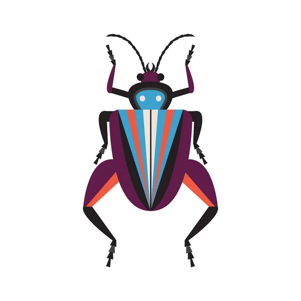 Konstig groda beniga exotiska Bug Flat Ikon — Stock vektor