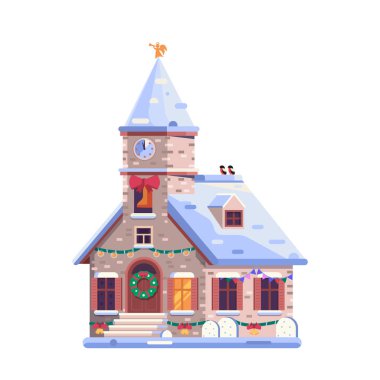 Tatil Noel Dekorasyonlu Düz Kilise Simgesi