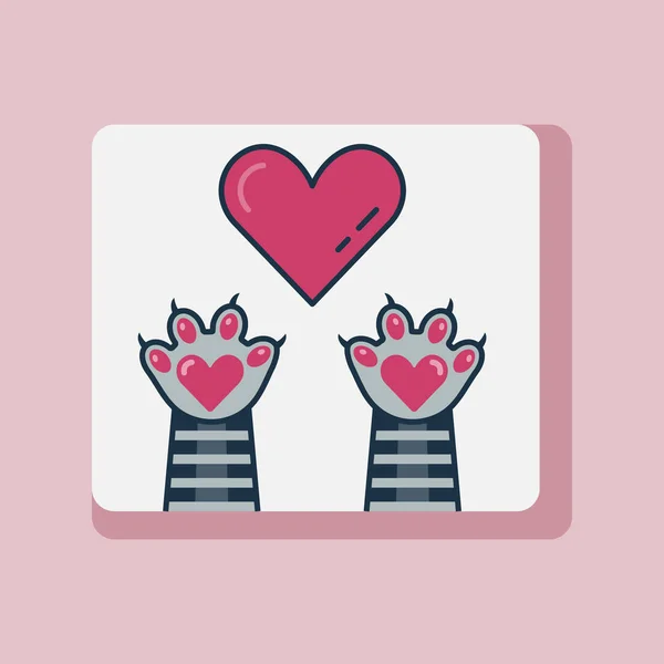 Cats Laws with Hearts Love Line Sticker — стоковый вектор