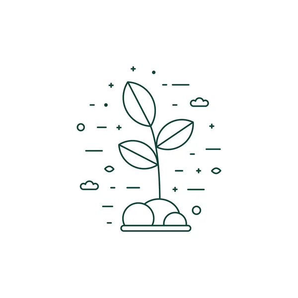 Ікона вирощування екологічних рослин у лінійному мистецтві — стоковий вектор