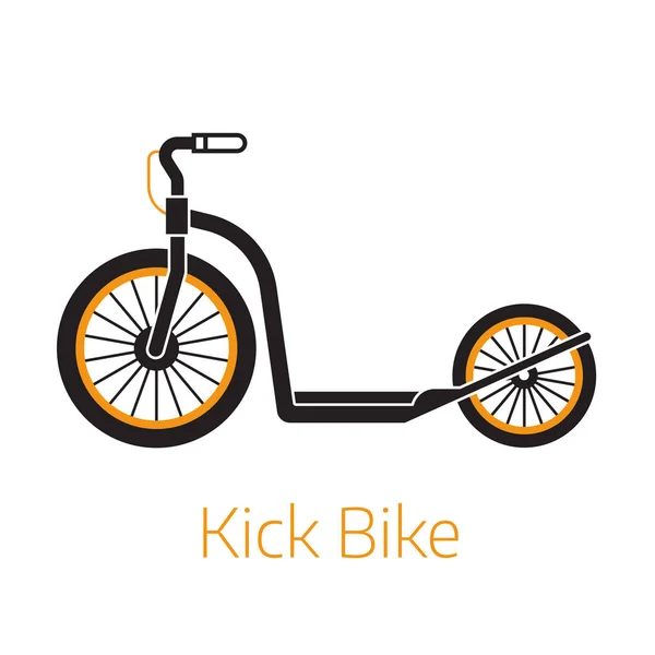 Kick Scooter översikt Bw Ikon eller logotyp — Stock vektor