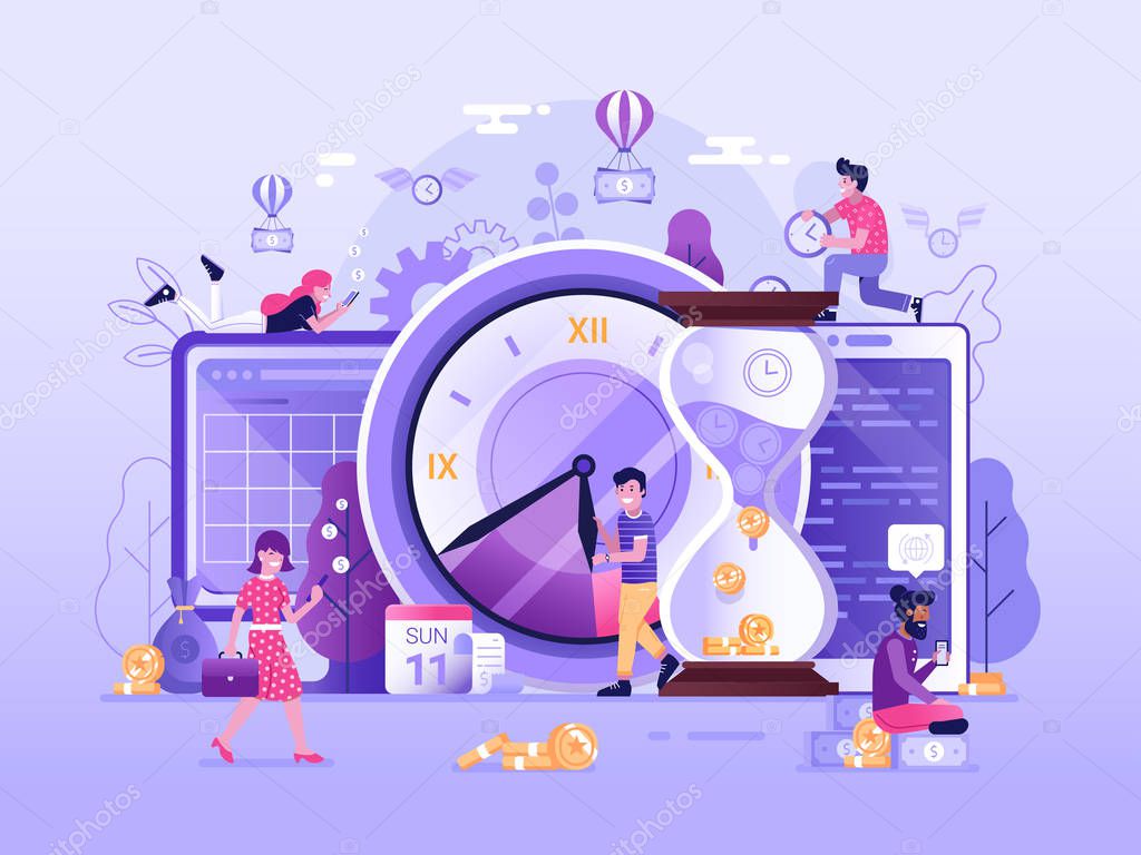 Time is Money Business Concept in Flat