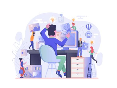 Web Sitesi Güncelleme Süreci Düz Konsepti