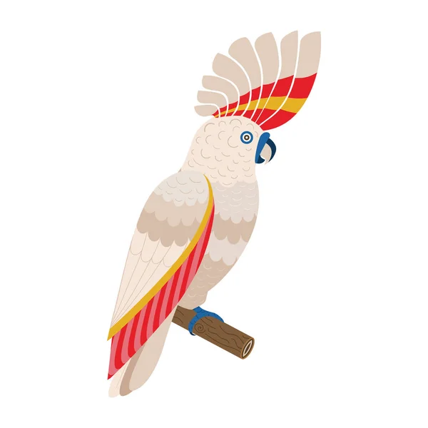 Major Mitchell Pink Cockatoo Parrot in Flat Design — Stockvector