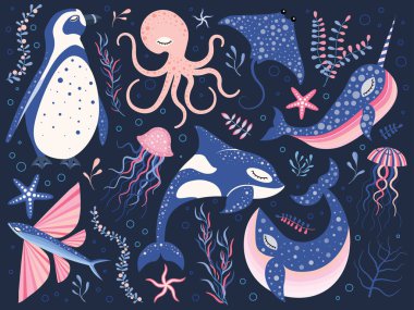 Peri Masalı Kuzey Okyanus Hayvanları Çizgi Filmi Seti