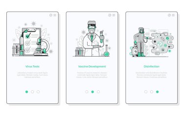 World Virus Pandemic UI Screens for Medical App clipart
