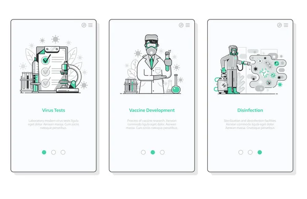 World Virus Pandemic UI Screens for Medical App — Stock Vector