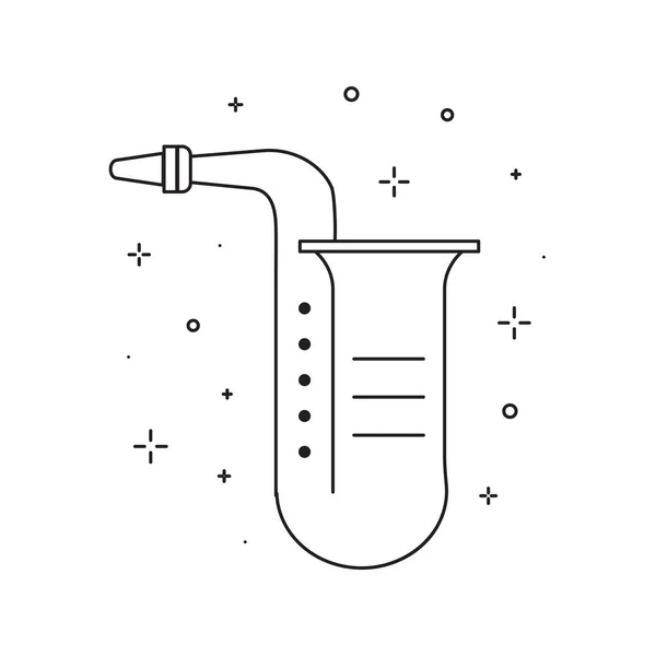 Icono de tubo musical sajón en el arte de la línea — Vector de stock