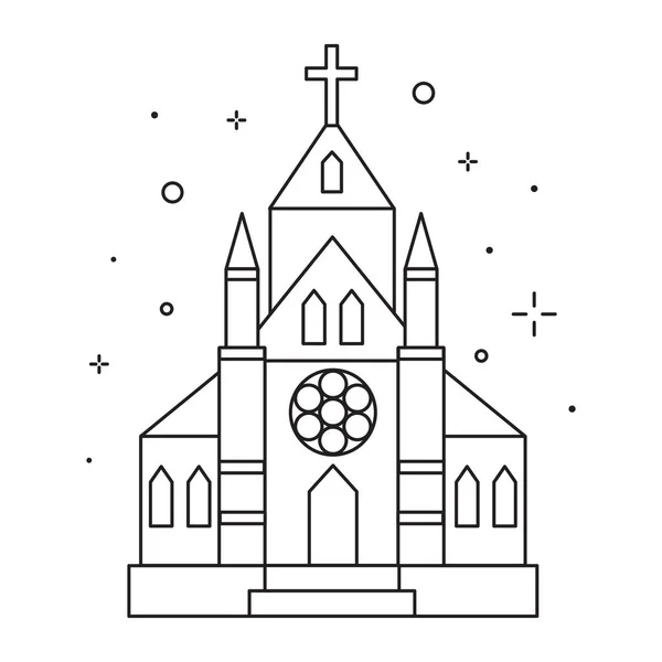 Křesťanská kaple nebo církevní ikona v řadě — Stockový vektor