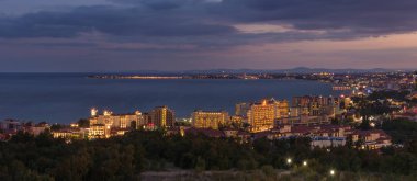 Sunny Beach, Bulgaristan - 23 Eylül 2017: Panoramik Nessebar ve Sunny Beach