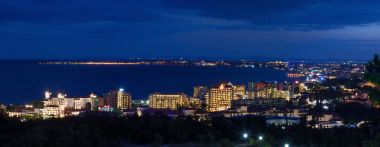 Sunny Beach, Bulgaristan - 23 Eylül 2017: Panoramik Nessebar ve Sunny Beach