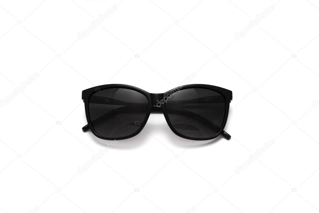 Black sunglasses isolated on white background