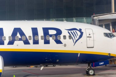 BARCELONA, SPAIN - 27.02.2020: Barcelona el Prat BCN Terminal 2 - Josep Tarradellas Uluslararası Havalimanı. Katalonya 'nın ana havalimanı, İspanya' nın ikinci büyük havalimanı, Avrupa 'nın yedinci büyük havalimanı.