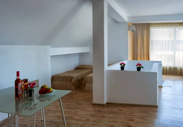 Sunny Beach Bulgarije 2020 Elegante Comfortabele Hotel Slaapkamer Interieur Illustratieve — Stockfoto