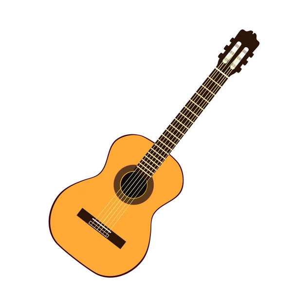 Guitarra amarilla clásica — Vector de stock