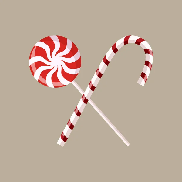 Conjunto vectorial de dos dulces rojos y blancos — Vector de stock