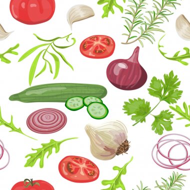 sebze ve otlar desen