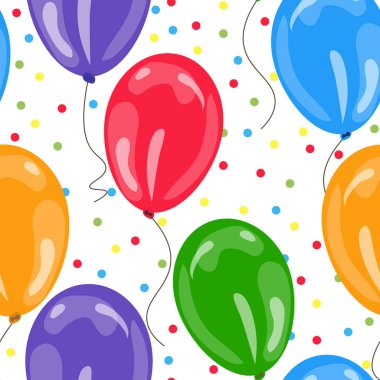 Çok renkli hava balonları ile Seamless Modeli.