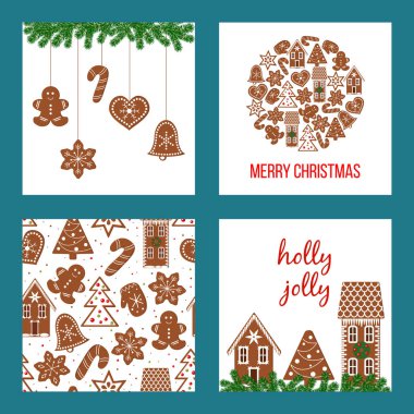Noel koymak. Gingerbread ile bindik meydanlarda Xmas Tema