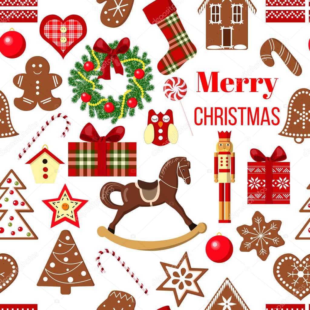 Christmas seamless pattern vector. decoration Images