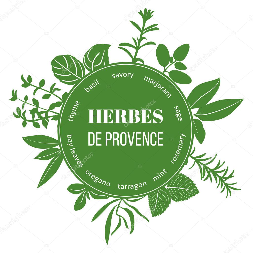 Herbes de Provence flat silhouettes