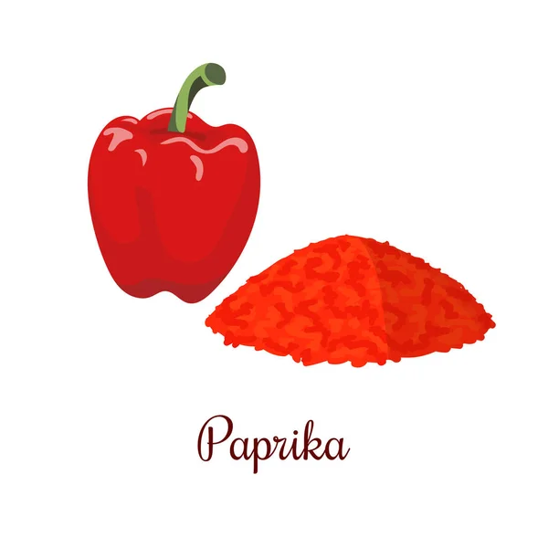 Paprika and powder realistic style isolated — Stock Vector