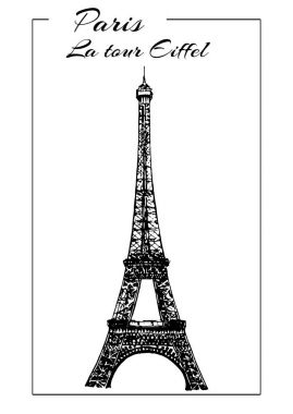 Eyfel Kulesi. Paris. vektör kroki çizim.