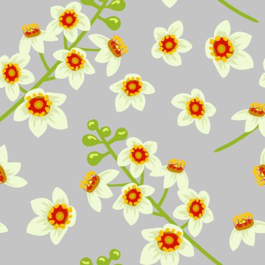 Frankincense flower seamless pattern vector. Boswellia tree flowers. clipart