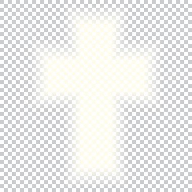 Holy Cross arka plan üzerinde parlayan. Gri beyaz noktalı resim modern parlak sanat. Bulanık desen arka plan.