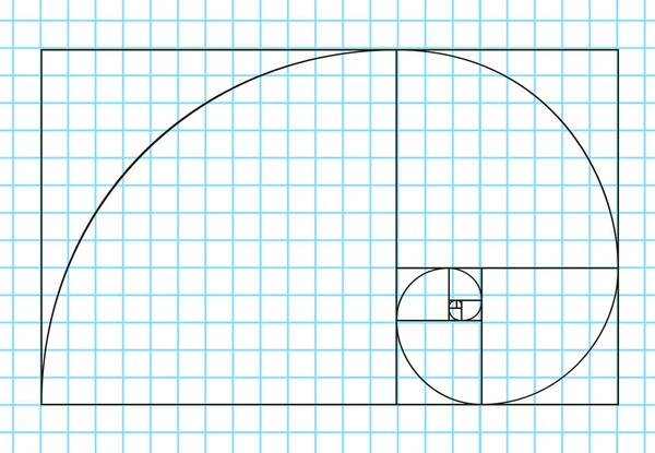 Vector de plantilla de proporción dorada, proporciones divinas, proporción dorada. Significados universales — Archivo Imágenes Vectoriales