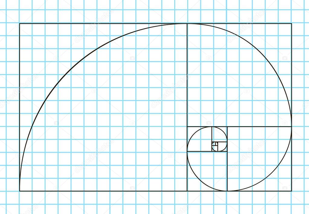 Golden ratio template vector, Divine Proportions, Golden Proportion. Universal meanings