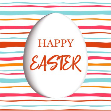 Mutlu paskalyalar. Beyaz düz yumurta basit soyut süsler ile dekore edilmiş.