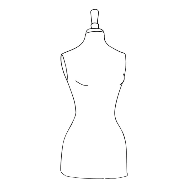 Tailleur mannequin femme mannequin debout silhouette pour vêtements. Stylo encreur. Décor met en valeur magasin de mode . — Image vectorielle