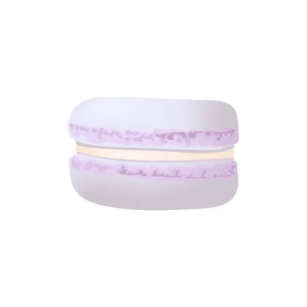 Macaroon roxo bonito. Macaron de bolo com creme. Ilustração vetorial. Culinária, pastelaria, bolo , — Vetor de Stock