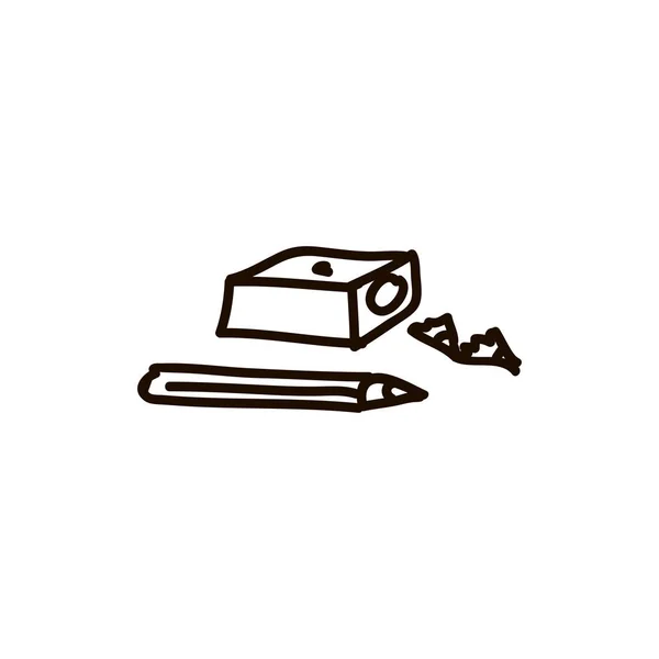 Matita e temperamatite Graduation cap penna inchiostro fumetto stile piatto Icona vettoriale illustrazione Vettore illustrazione per web — Vettoriale Stock