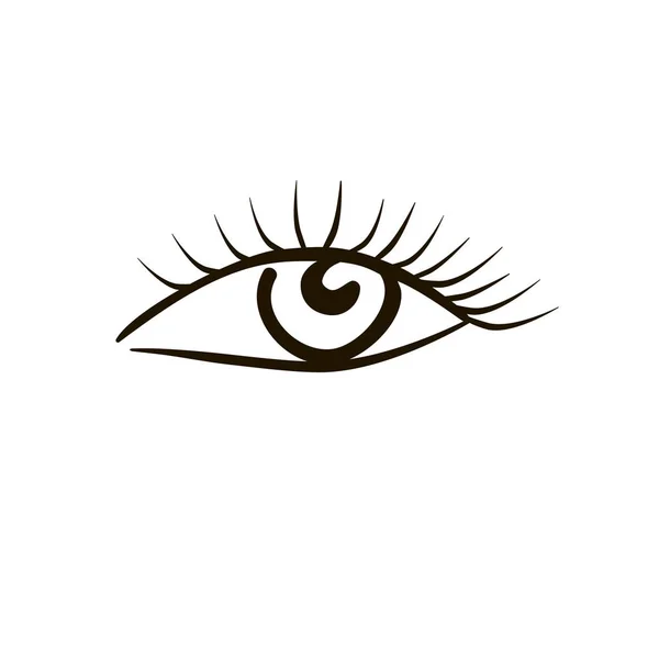 Œil sur fond blanc. Œil de femme. Le logo des yeux. Yeux art. Œil humain — Image vectorielle