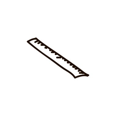 Düz vektör simgesi, cetvel, okul öğesi karikatürü mürekkep simgesi web logosu için taslak çizim biçimi Vektör illüstrasyonuName