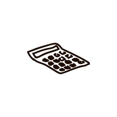 Web logosu için vektör hesap makinesi simgesi okul karikatürü mürekkep simgesi resim stili vektör illüstrasyonuName