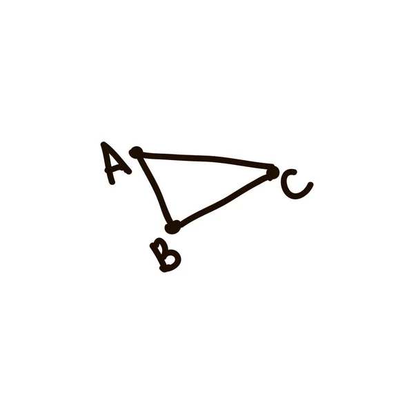 Vektorový Abstraktní Trojúhelník Abc Kreslený Inkoust Pero Icon Skica Styl — Stockový vektor