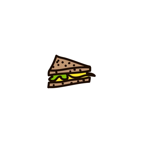 Sandviç simgesi illüstrasyonu izole vektör işareti — Stok Vektör