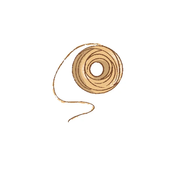Рамка Кругової Мотузки Нескінченна Петля Мотузки Ізольована Білому Включаючи Відсічний — стоковий вектор